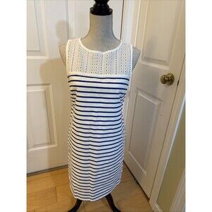 SUMMER STYLE J Crew White Cotton Eyelet Shift Dress Women’s Size XS